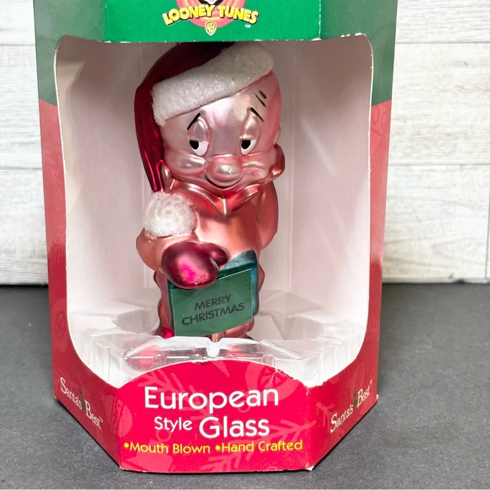 Vintage Elmer Fudd‎ Looney Tunes Santa's Christmas Ornament European Style Glass